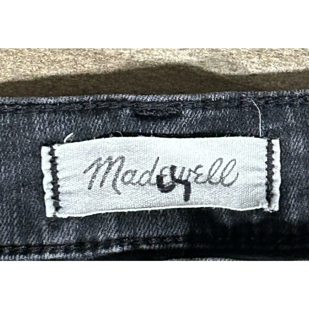 MADEWELL Cali Demi-Boot Jeans Womens 27 Cropped High Rise Frayed Grunge Charcoal